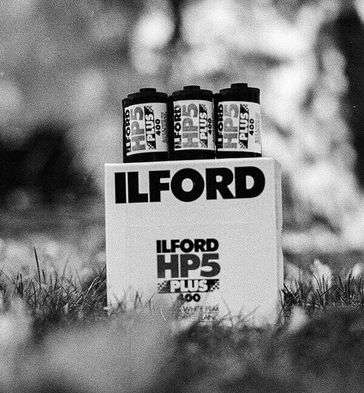 Black and White image of a Box of film