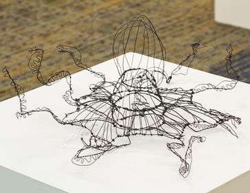 octopus sculptured with wire 