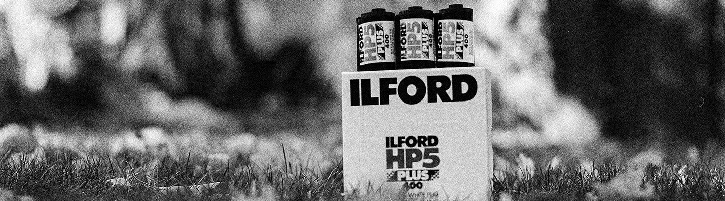 Black and White image of a Box of film